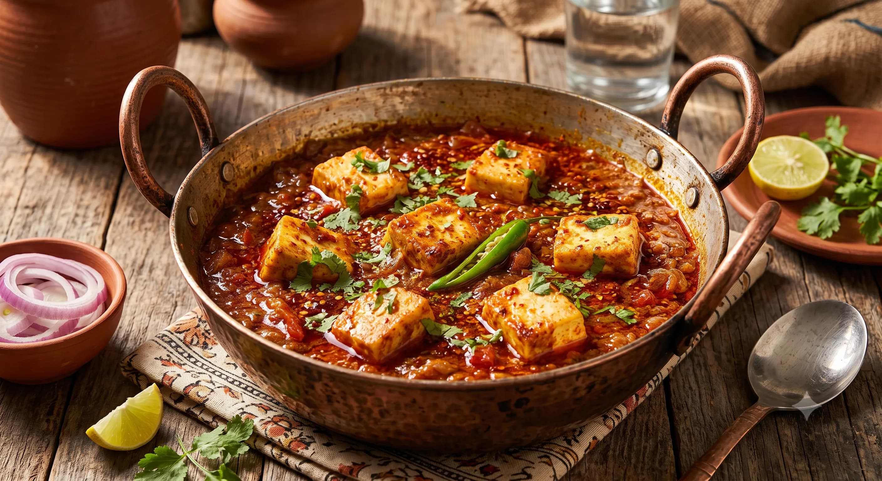 Quick Paneer Kolhapuri (Red Paste)