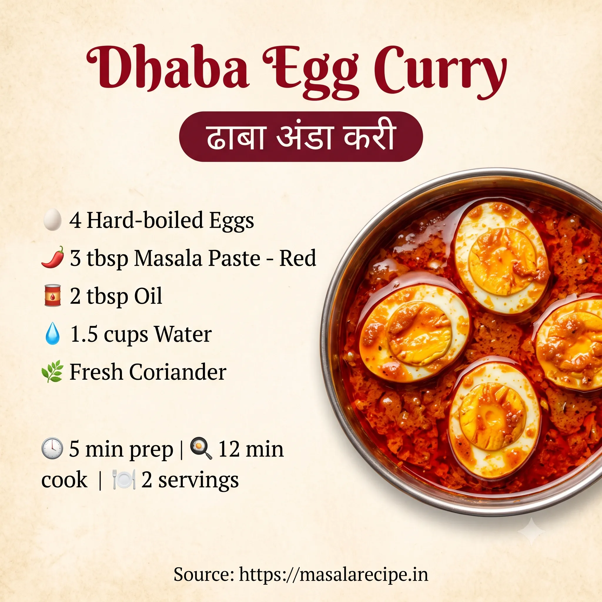 Dhaba-Style Egg Curry (Red Paste) Infographic