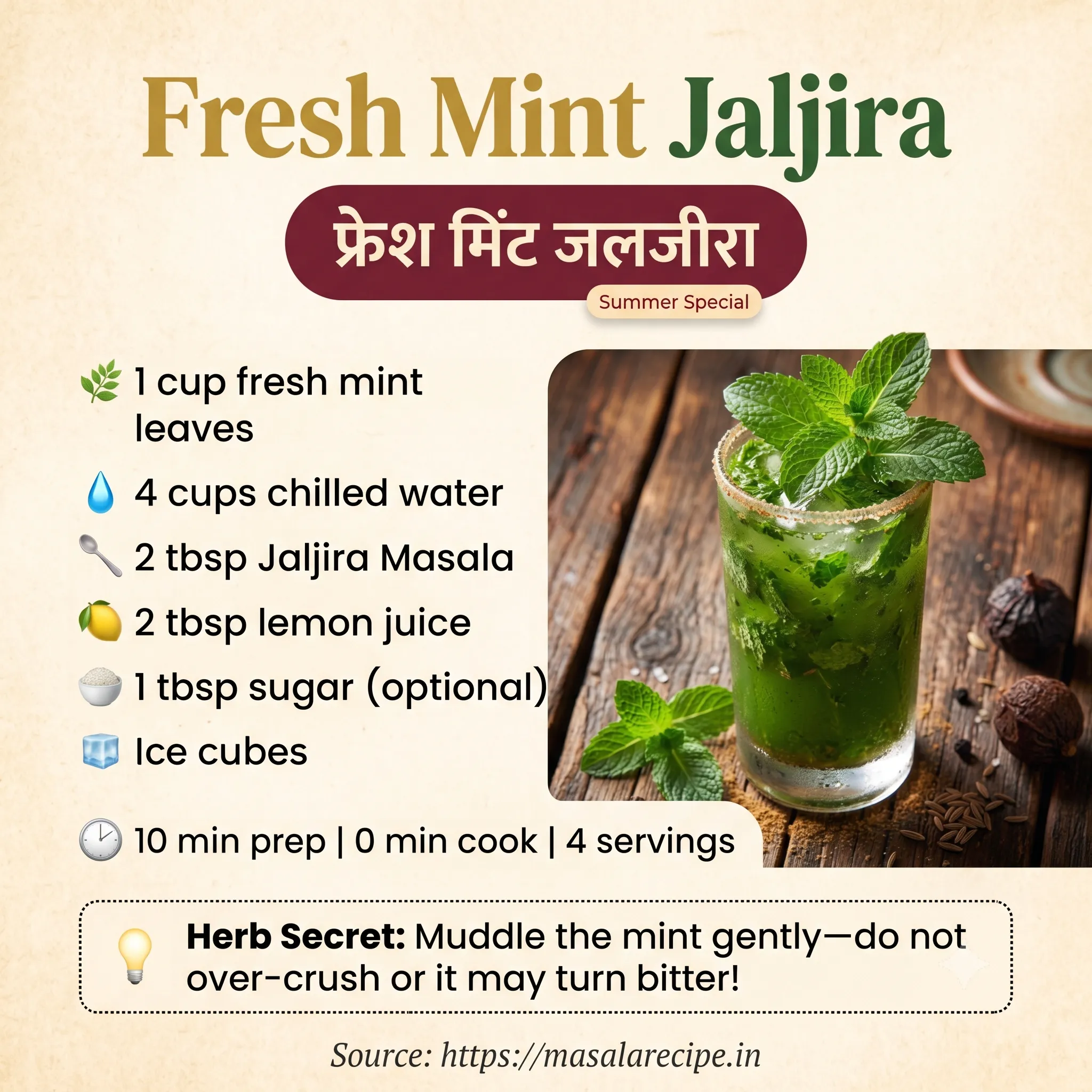 Fresh Mint Jaljira Infographic