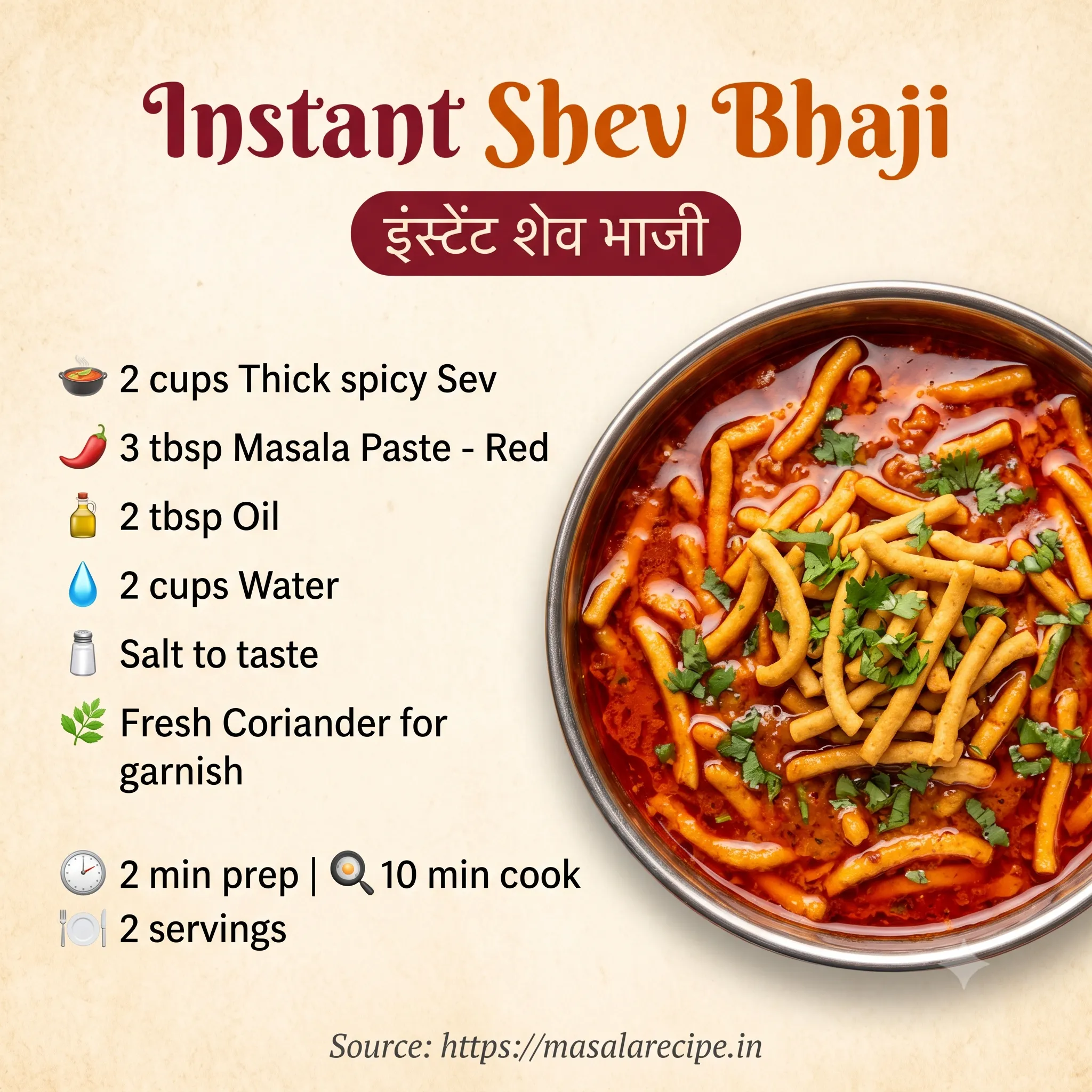 Instant Shev Bhaji (Red Paste) Infographic
