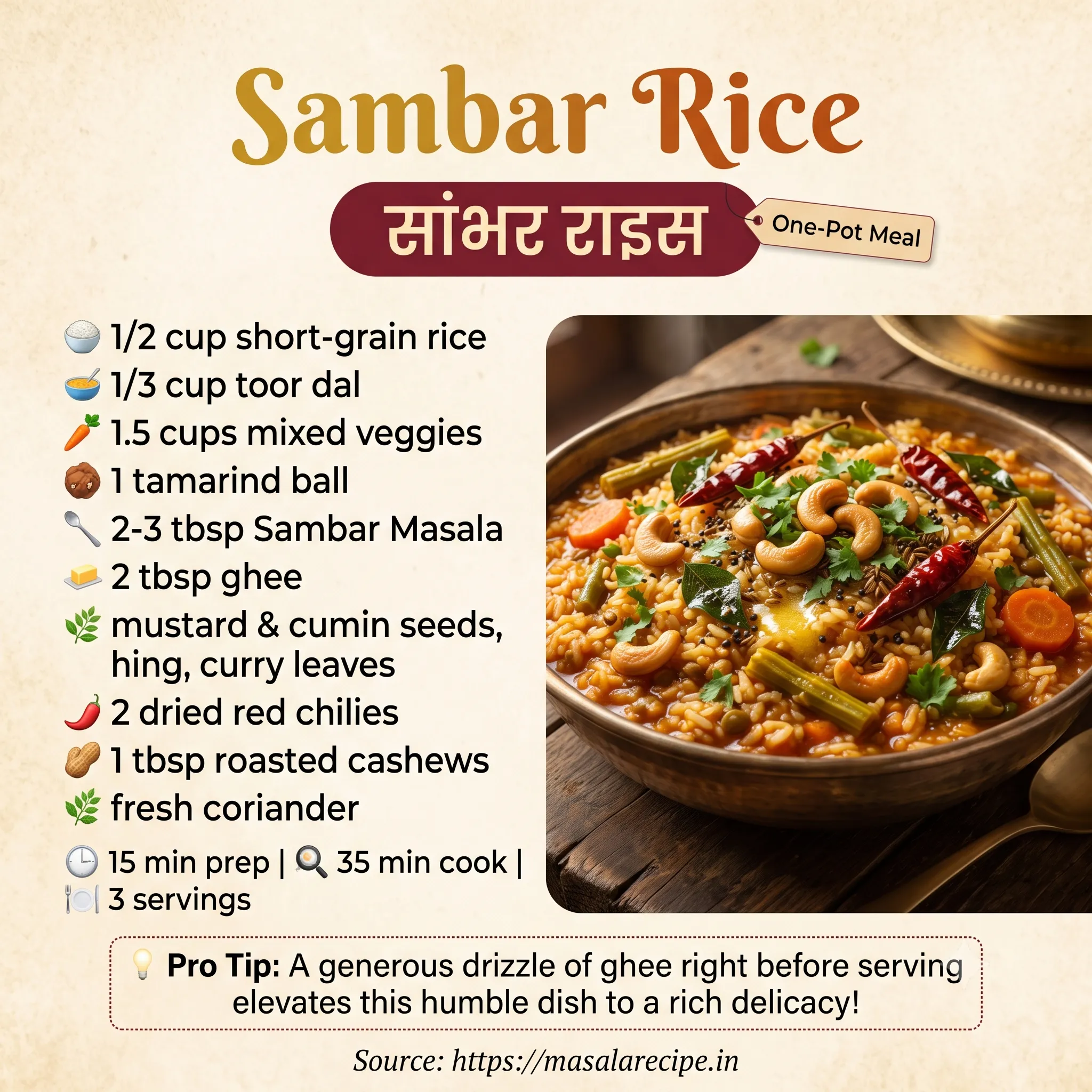 Sambar Rice Infographic