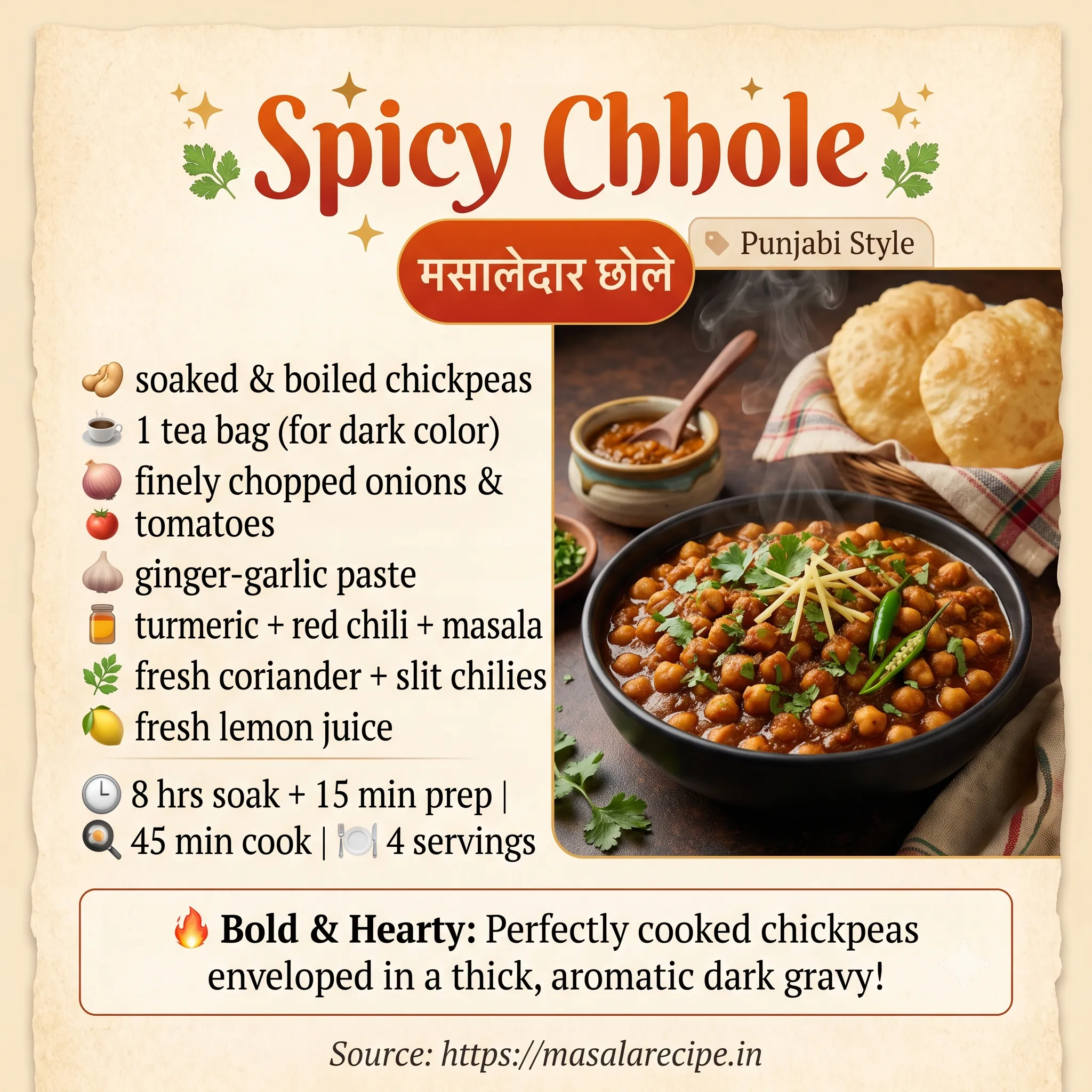 Spicy Chhole Infographic