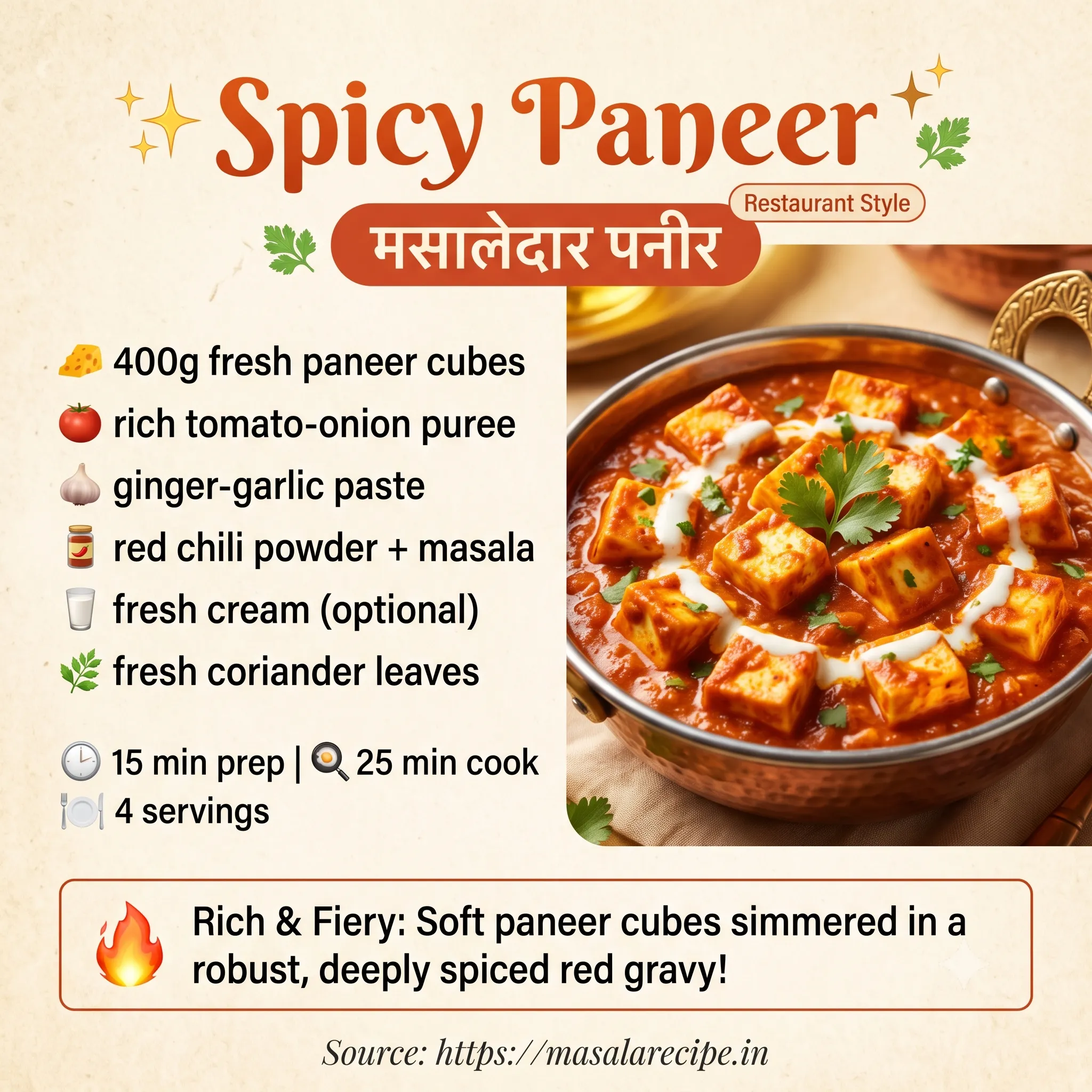 Spicy Paneer Infographic