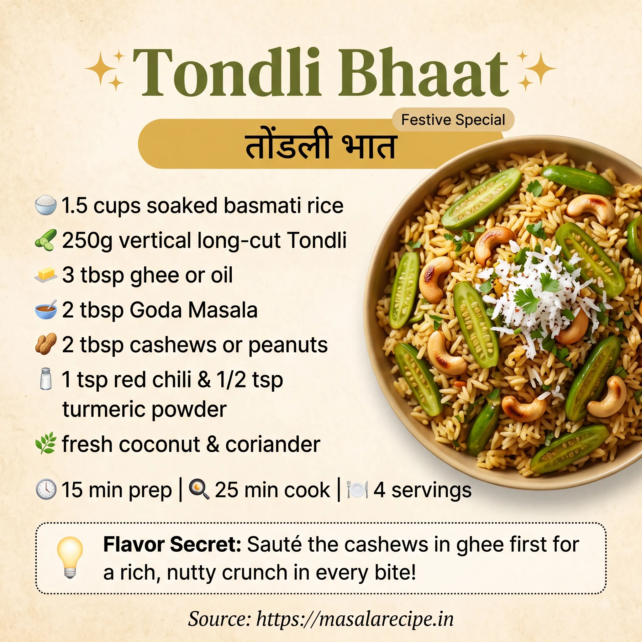 Tondli Bhaat Infographic
